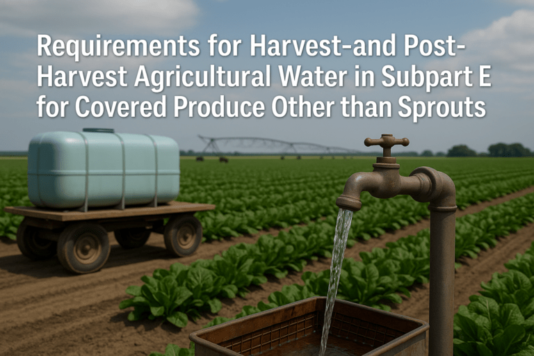 Read more about the article Requirements for Harvest and Post-Harvest Agricultural Water in Subpart E for Covered Produce Other than Sprouts