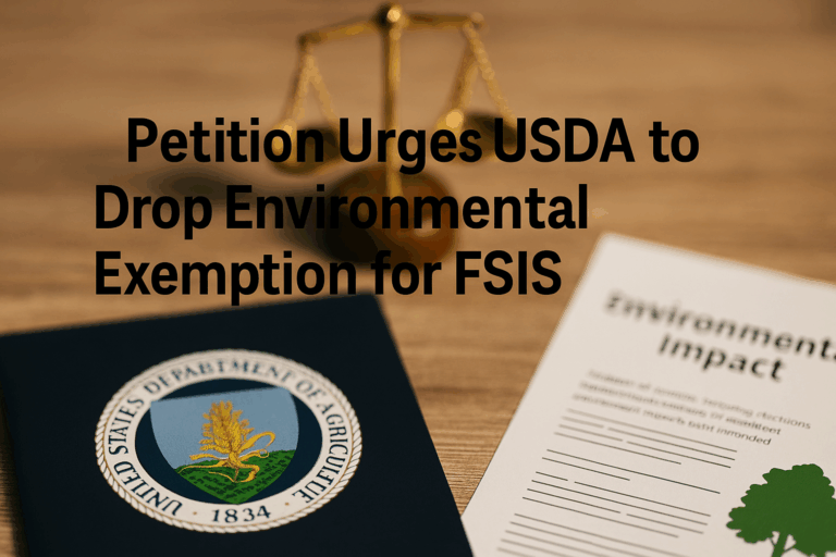 Read more about the article Petition Urges USDA to Drop Environmental Exemption for FSIS